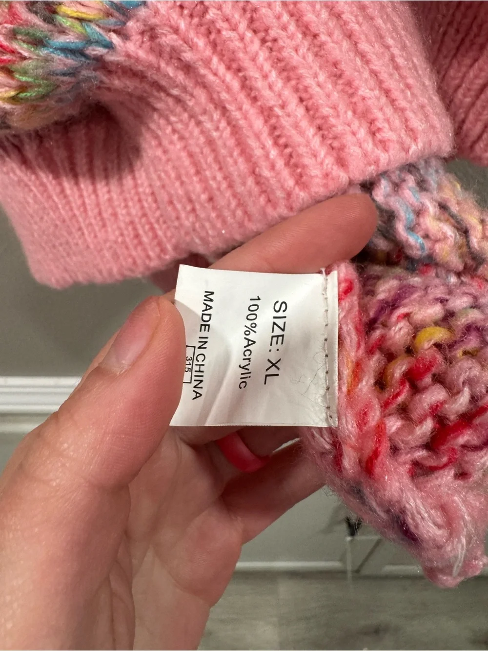 Pink Multicolor Crewneck Knit Sweater - Picture 5 of 6